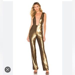 Gold Sequin Jumpsuit NEW with Tags!